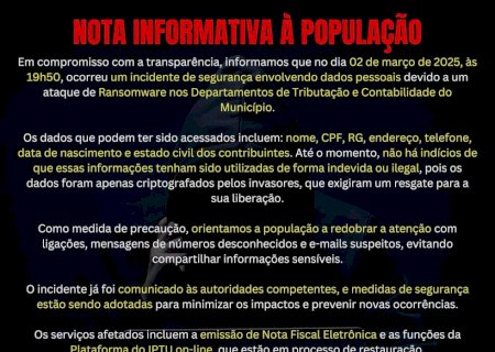 Ivinhema Nota informativa a população