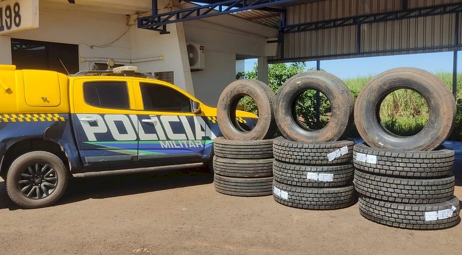 Pneus contrabandeados são apreendidos entre Nova Andradina e Batayporã