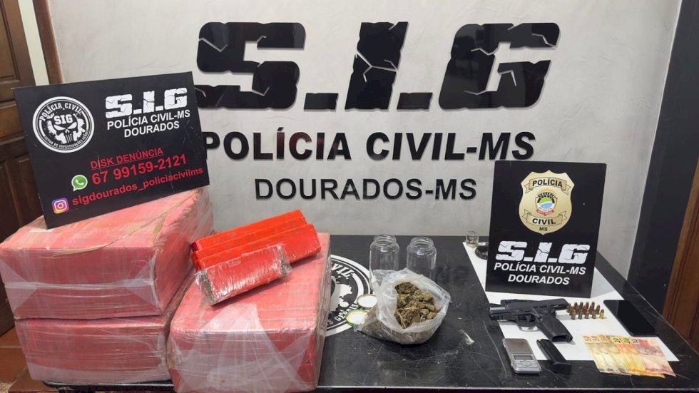 Polícia Civil fecha entreposto de drogas e apreende arma de fogo