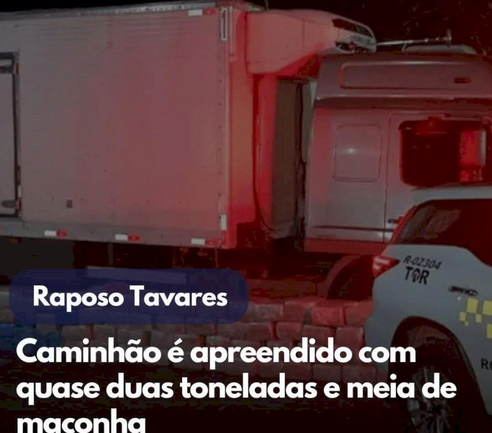 PMR prendeu um homem que transportava drogas, medicamentos, cigarros, armas e celulares em um caminhão com carga de carne de porco