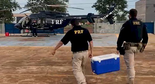 Com helicóptero, PRF realiza transporte de urgência para transplante de órgãos em Campo Grande