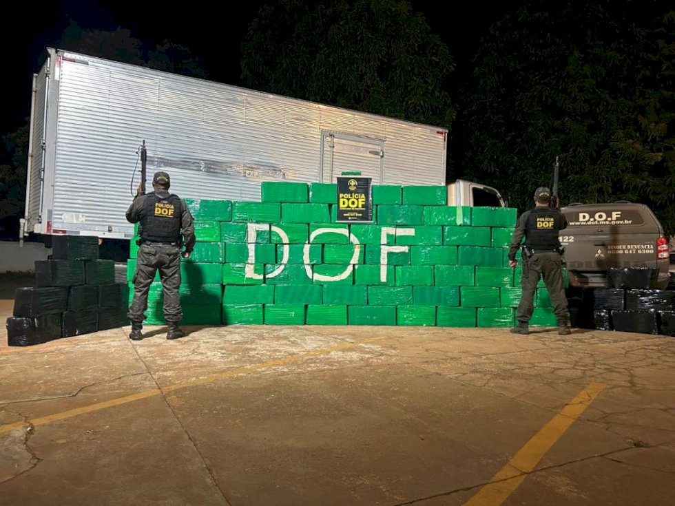 Caminhão Baú com mais de 1,5 tonelada de droga foi apreendido pelo DOF