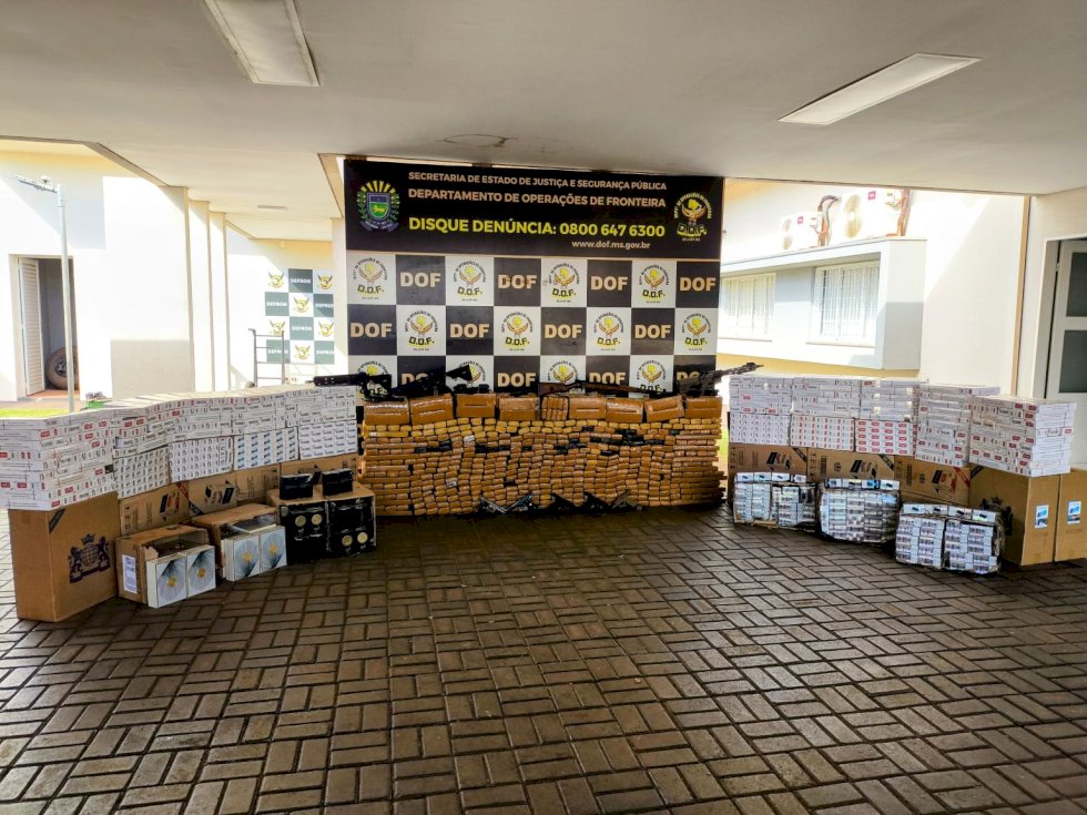 DOF intercepta comboio com drogas e materiais contrabandeados do Paraguai