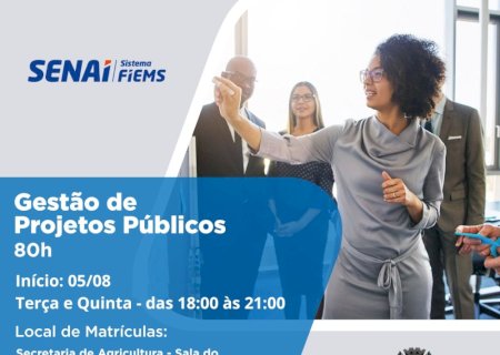 Prefeitura de Ivinhema e Senai oferecerá curso gratuito