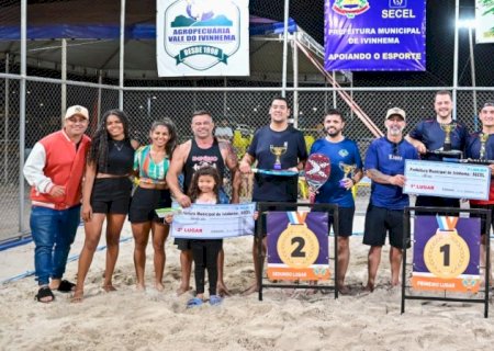 Prefeitura de Ivinhema organizou torneio beach tennis e vôlei de praia