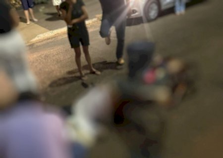 Ivinhema - Motociclista cai de moto na Av. São Salvador