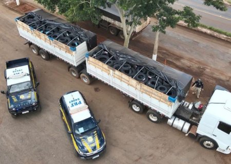 Apreensão de 320 pneus é realizada pela PRF na BR-163