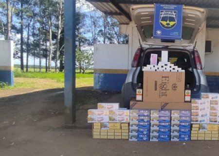 PMR apreendeu celulares e cigarros em veículo na MS -164