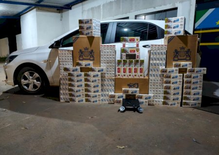 PMR apreendeu carga de cigarros contrabandeados na MS -164