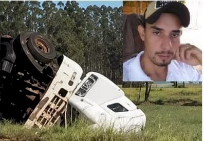 Motorista morre após carreta tombar na MS-164, em Ponta Porã